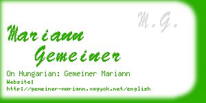 mariann gemeiner business card